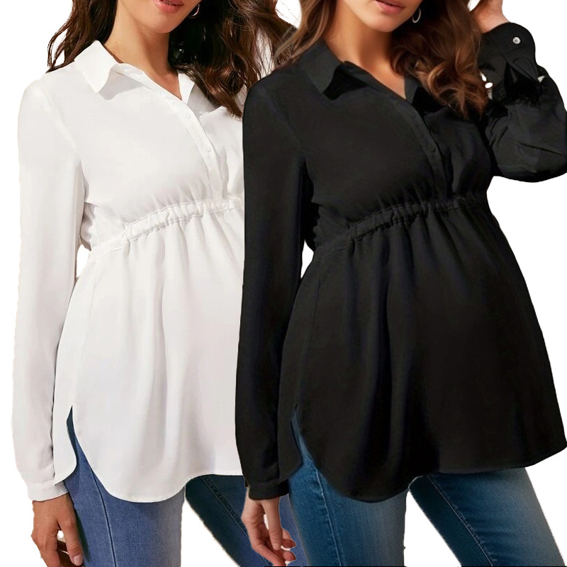 Maternity Wear - Roupas de maternidade cor pura solta