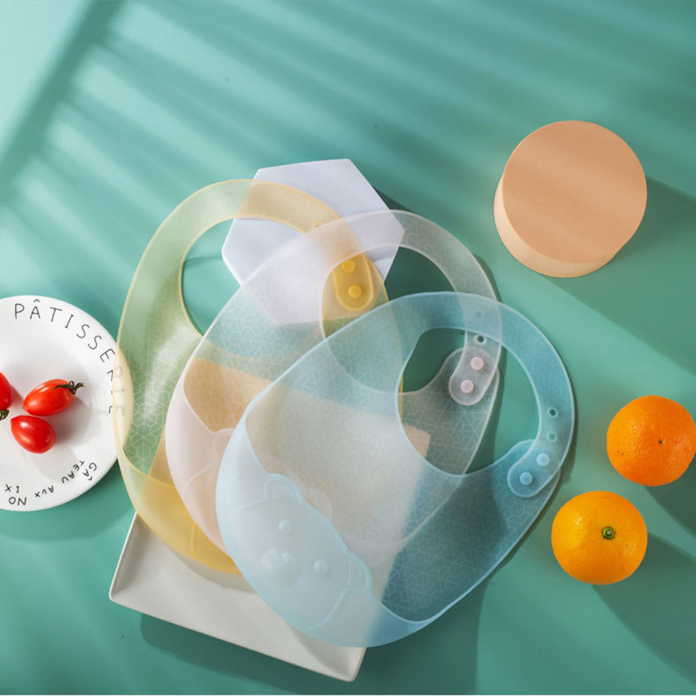 Waterproof Baby Bibs Silicone - Babador para alimentação de bebê, babador