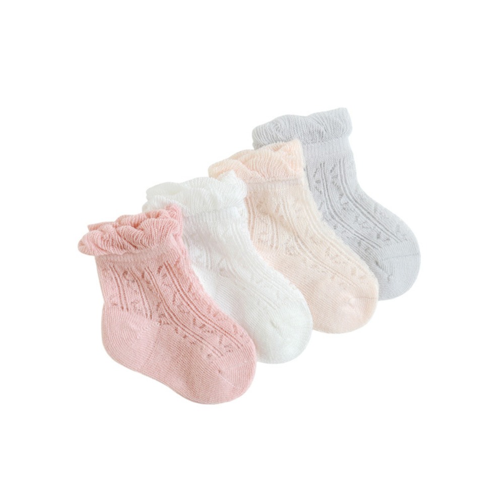 4 Pares de Meias de Algodão co - Unisex Baby Socks Non Slip avaliação e preço