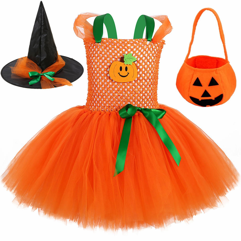 Fantasia de abóbora para o Hal - Toddler Girl Tulle Party Dress avaliação e preço