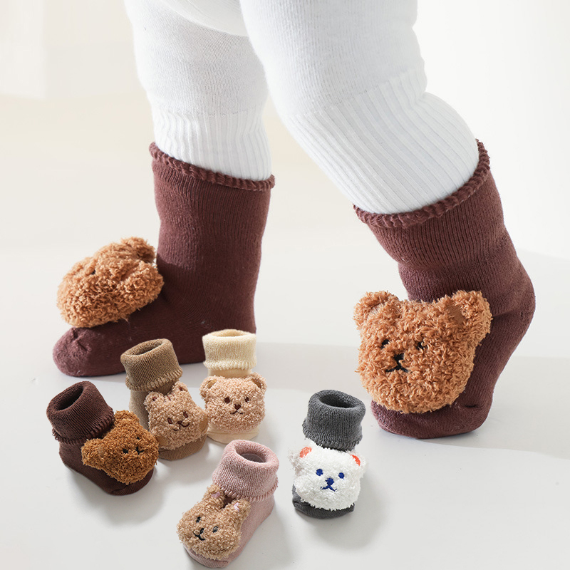 Meias de Bebê em Fleece Coral  - Unisex Baby Socks Non Slip avaliação e preço